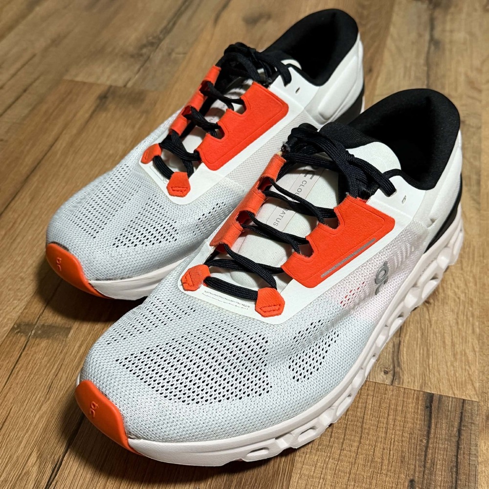 On Cloudstratus Mens Running Shoes White Orange Black 3MD30111148 US 9.5